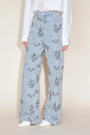 Star Straight Leg Jeans in Beaded Cotton Denim