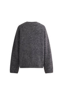 Quella Red Pony Drop Shoulder Sweater in Alpaca Wool Knit