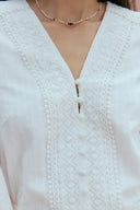Elli Embroidery Puff Sleeve Blouse Top in Cotton