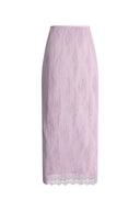 Xyla Midi Skirt in Pleated Lace