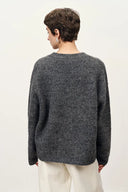 Quella Red Pony Drop Shoulder Sweater in Alpaca Wool Knit