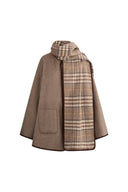 Cecilia Reversible Double Face Short Coat in Wool Cashmere Blend