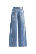 Monroe Silver Back Pocket Jeans in Cotton Denim