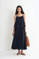 Nora Polka Dot Skirt in Linen Blend Matthew
