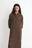Riley Openwork Embroidery Shirt Dress in Fine Linen