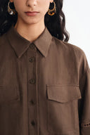 Riley Openwork Embroidery Shirt Dress in Fine Linen