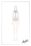 Zach Sleeveless Top in Silk-Cotton Denim