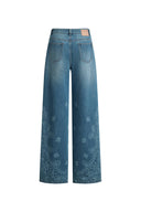 Echoes Hand-painted Paisley Jeans in Cotton Denim