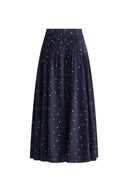 Nora Polka Dot Skirt in Linen Blend Matthew