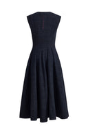 Rosie Lapel Tweed Cinched Dress in French Bouclé