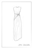 Celeste Sleeveless Navy Dress in Pleated Satin
