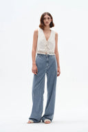 Sunny Wide Leg Jeans in Cotton Denim