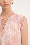 Gracia Printed Sleeveless Blouse in Crepe Georgette