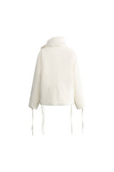 Aimee Detachable Scarf Down Jacket in Hollow Yarn Fine Twill