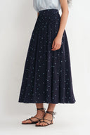 Nora Polka Dot Skirt in Linen Blend