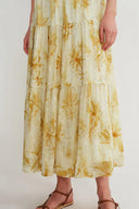 Emery Velvet Maxi Skirt in Burnout Silk Georgette