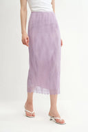 Xyla Midi Skirt in Pleated Lace