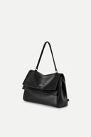 Fab Rialto Double Flap Handbag in Calfskin Leather