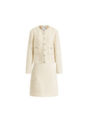 Grasse Textured Boxy Jacket and Skirt Matching Set in Boucle Wool Alpaca