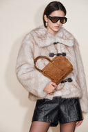 Monti Small Boston Bag in Top Grain Cowhide Suede
