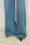 Harper Bow Embellished Jeans in Cotton Denim
