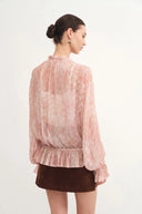 Kelena Flora Print Blouse in Crepe Georgette