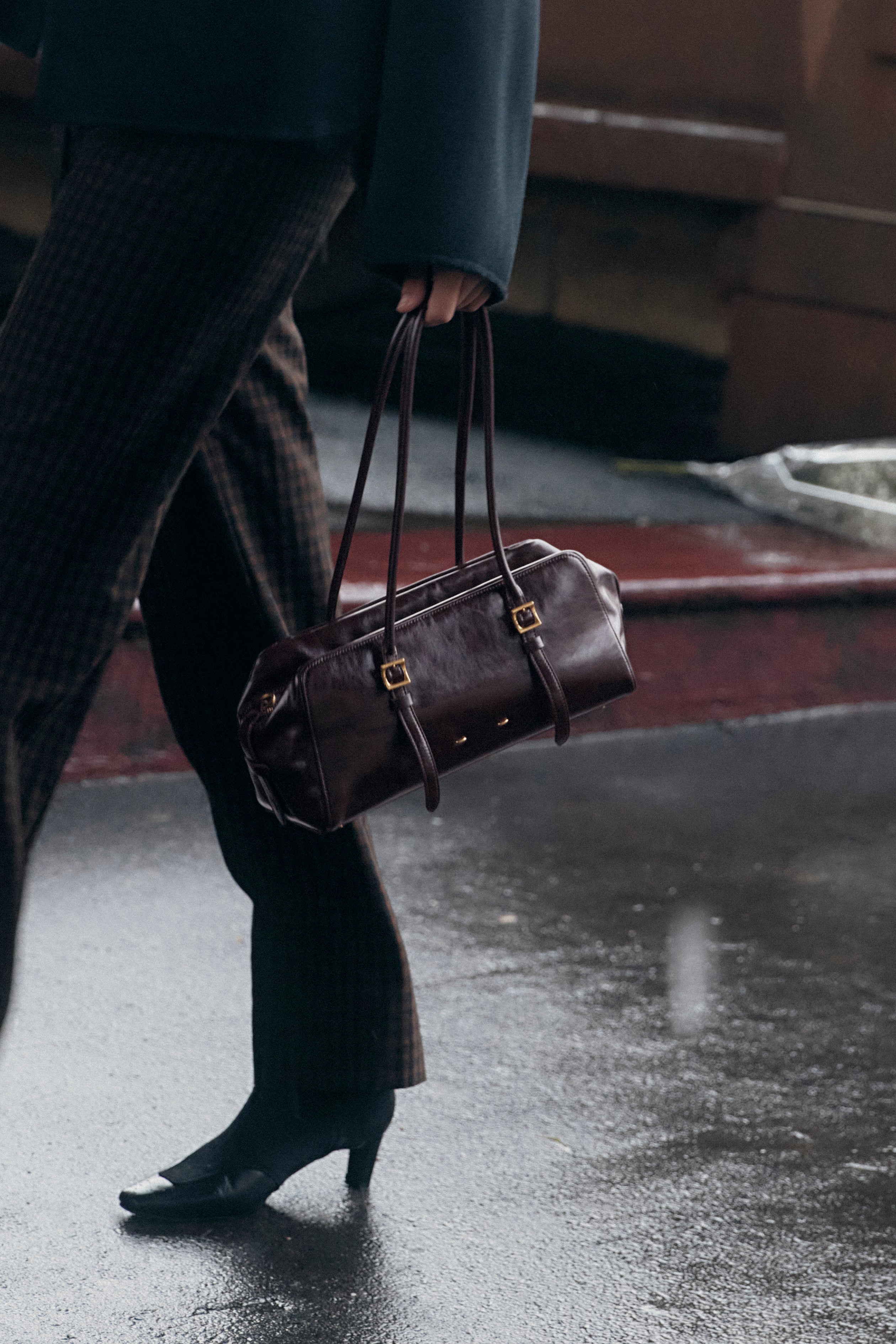 Monti Boston Bag in Oiled Waxed Top Grain Leather