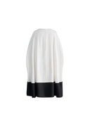 Carlton Wrinkle Resistant Cape Dress in Matte Satin-Linen Blend