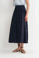 Nora Polka Dot Skirt in Linen Blend Matthew