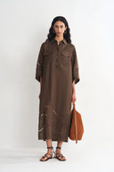 Riley Openwork Embroidery Shirt Dress in Fine Linen