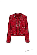 Seraphina Pearl Beaded Trims Boxy Jacket in French Tweed