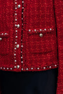 Seraphina Pearl Beaded Trims Boxy Jacket in French Tweed
