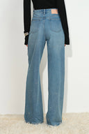 Harper Bow Embellished Jeans in Cotton Denim