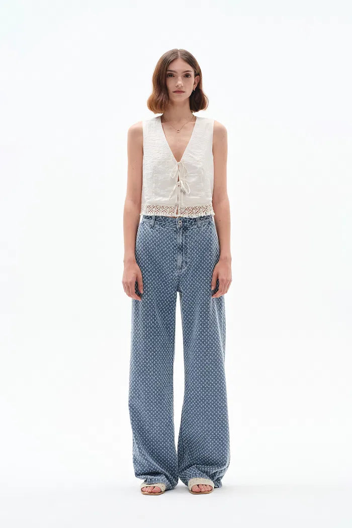 Sunny Wide Leg Jeans in Cotton Denim
