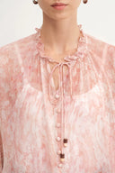 Kelena Flora Print Blouse in Crepe Georgette