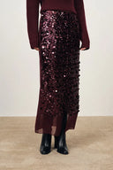 Elodie Hand-Applied Sequin Mesh Midi Skirt in Full Sequin
