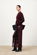 Elodie Hand-Applied Sequin Mesh Midi Skirt in Full Sequin