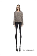 Charlotte Plaid Boxy Jacket in Wool Blend Bouclé Tweed