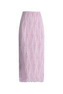 Xyla Midi Skirt in Pleated Lace