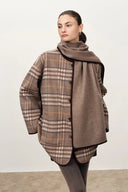 Cecilia Reversible Double Face Short Coat in Wool Cashmere Blend
