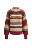 Christmas Uneven Stripes Sweater in Merino Wool Knit