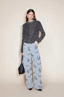 Star Straight Leg Jeans in Beaded Cotton Denim