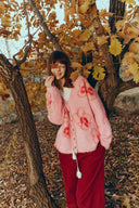 Juliet Orchid Jacquard Cardigan in Alpaca Knit