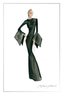 Nokta Hand Sewn Rhinestone Collar Maxi Dress in Linen Style Suiting