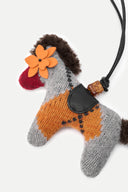 Phillipa Knit Gingham Flower Eye Pony Bag Charm