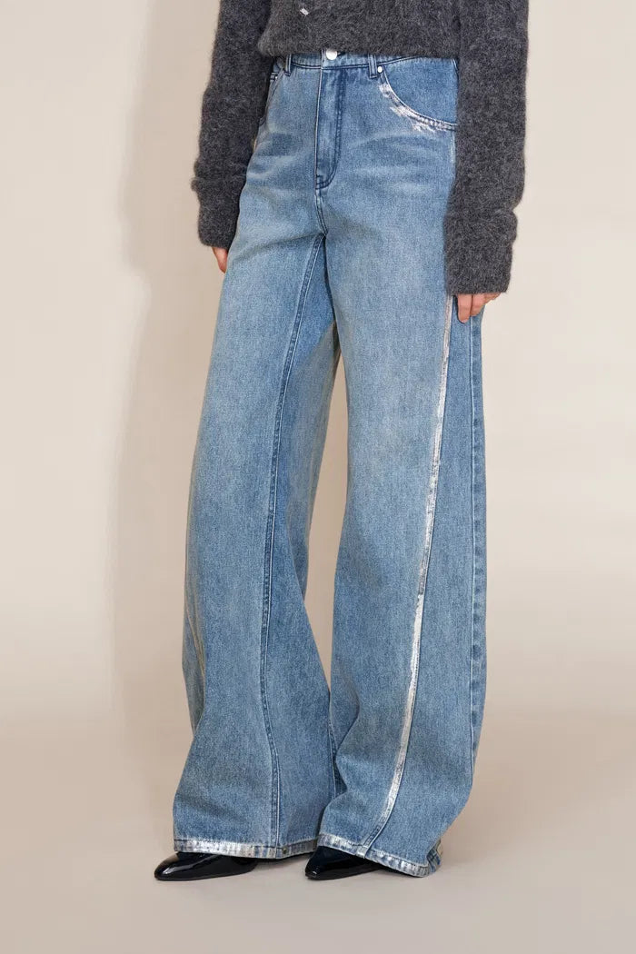 Monroe Silver Back Pocket Jeans in Cotton Denim