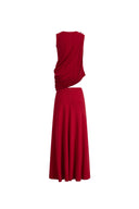 Florence Asymmetrical Draped Sleeveless Top and Skirt Set in Cotton Modal Blend Knit