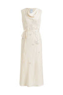 Phoebe Sleeveless Cowl Neck Dress in Crinkle Acetate