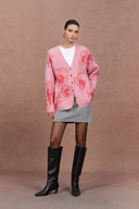 Juliet Orchid Jacquard Cardigan in Alpaca Knit