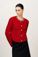 Scarlett Rhinestone Cardigan in Wool Alpaca Knit